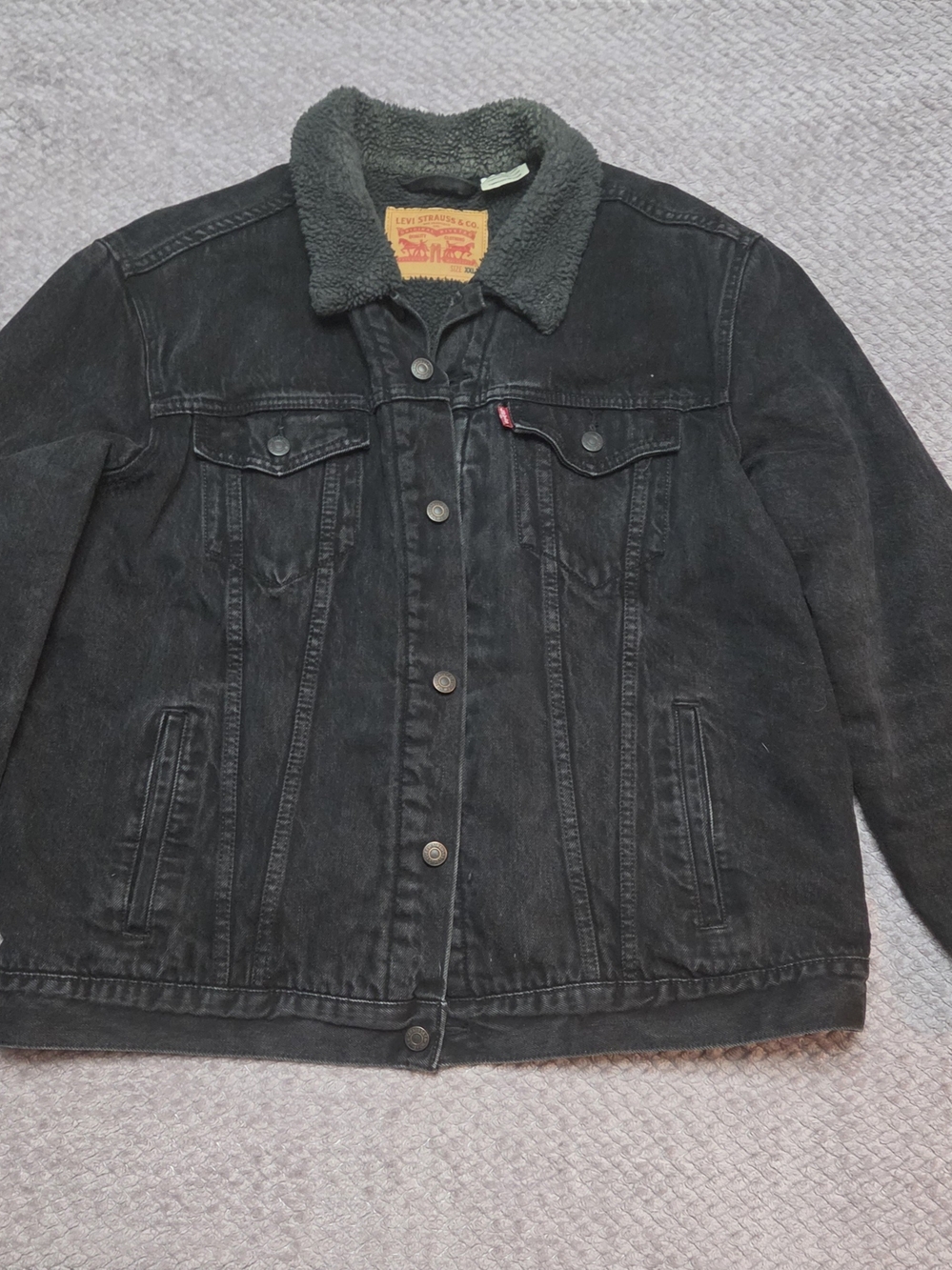Levi's Black Sherpa Collar Denim Jacket
